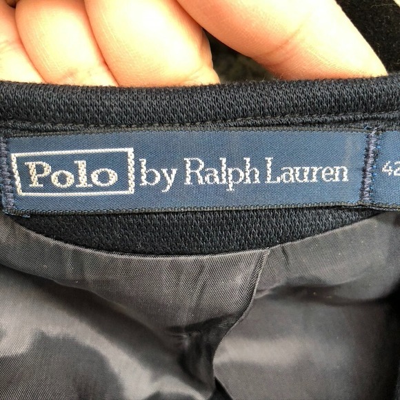 Polo Ralph Lauren Blazer Jacket Mens 42 Short Blue Business Minimalist Career - Picture 12 of 16